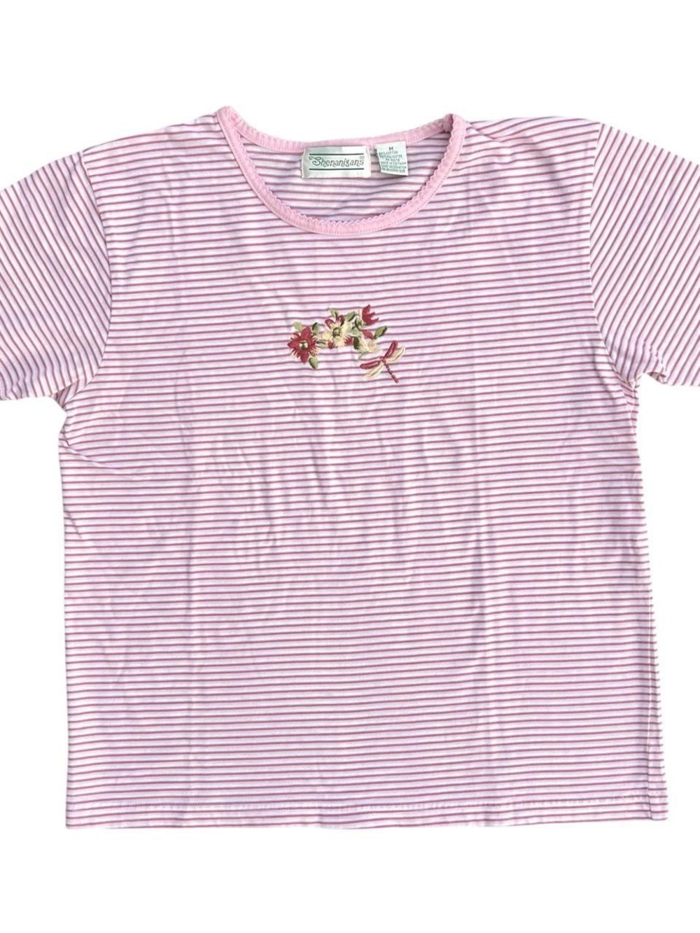 Vintage Striped Embroidered Tee